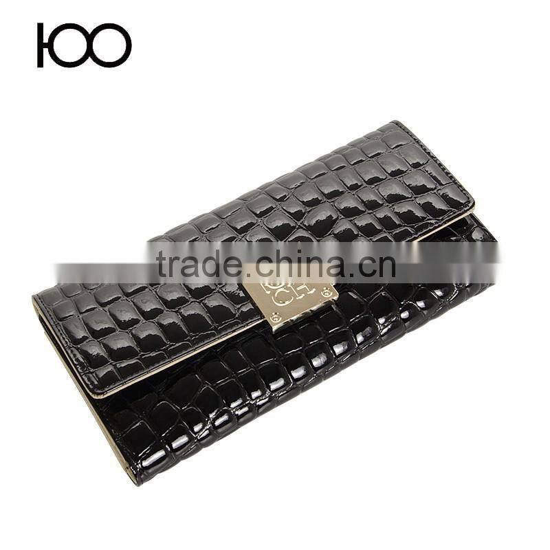 2016 stylish hot sale genuine cowhide leather wallet for lady outdoor shopping