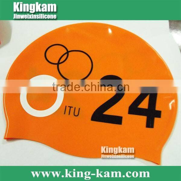 Silicone swimcap with serial number in high durablity