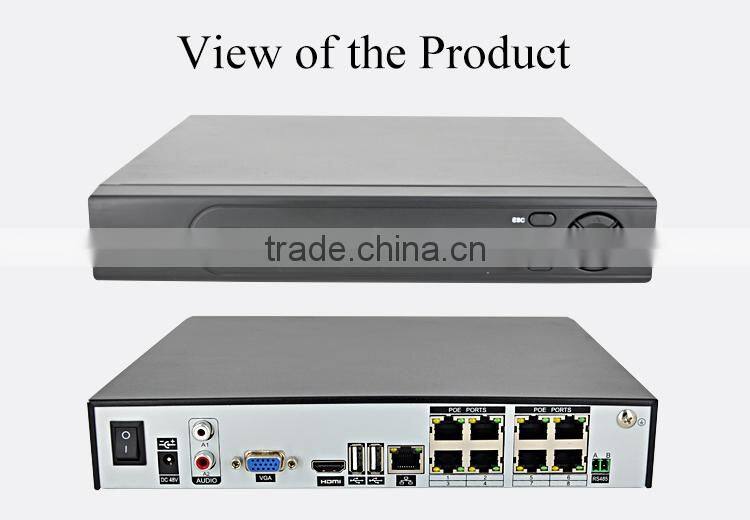 High quality 3MP ip cctv p2p 8ch POE NVR
