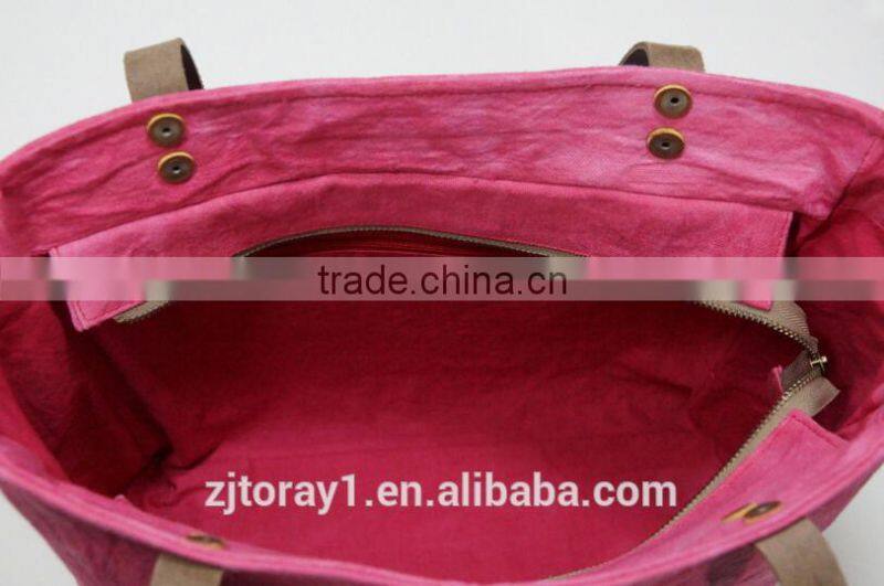 Leather Canvas Bag In Shopping Bag Beach Bag Handbag