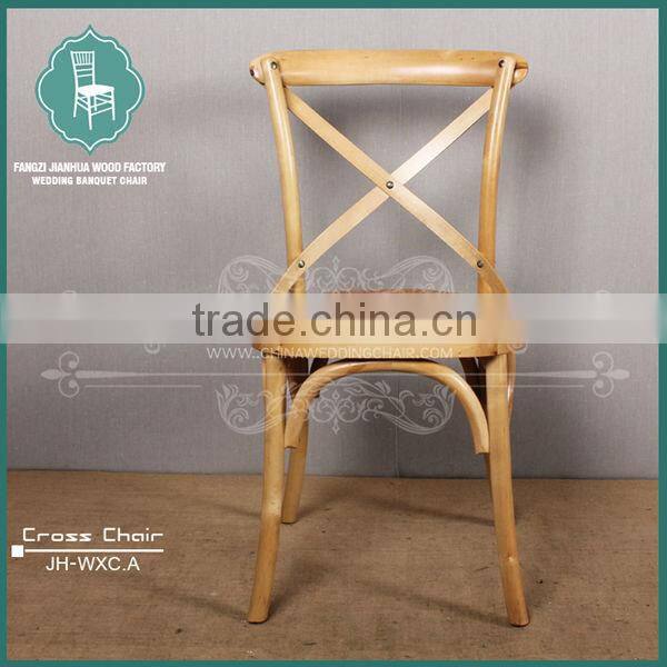 Dinning Wood Stackable Cross Back Chair