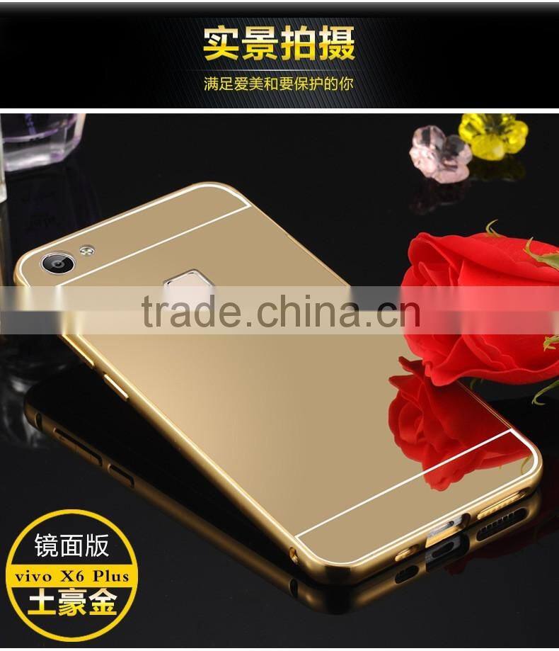 Luxury Aluminum Bumper Ultra-thin Mirror Back Metal Case Cover for Apple Iphone SE