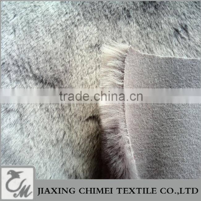 gray clor high quality faux fur coat material