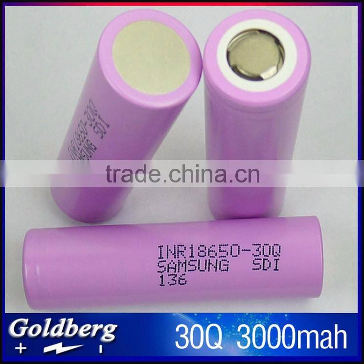 100% Original Samsung INR18650-30Q battery,18650 3.7V 3000mah high power battery ,Samsung rechargeable ecigmod 18650 30Q battery