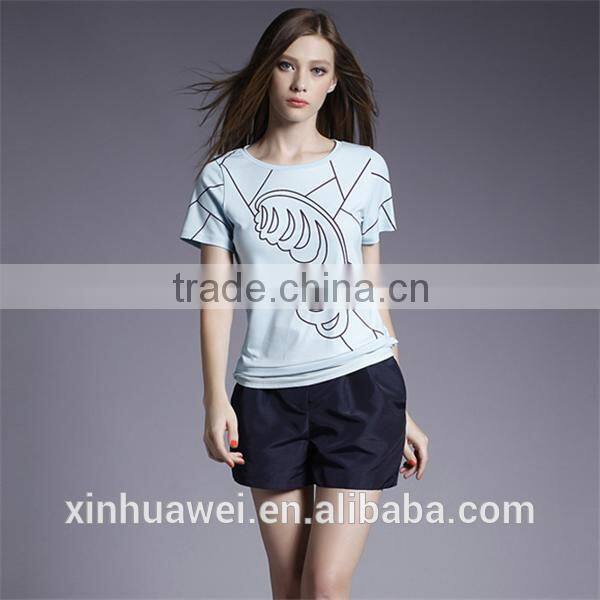 Tee Shirts Print Fashion Shirts for Women Custom T Shirt Printing Clothes Factory
