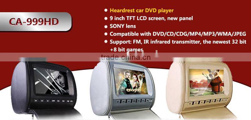 2015 best selling 9 inch/7inch headrest mount car dvd player for fiat grande punto evo
