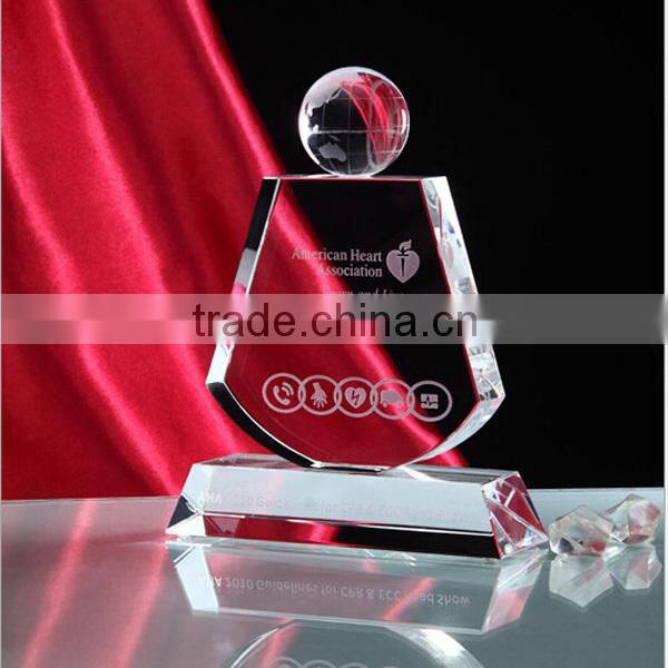 2015 new design cheap crystal trophy