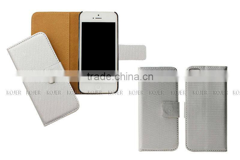 Book Style PU Leather Flip Case for iPhone 5