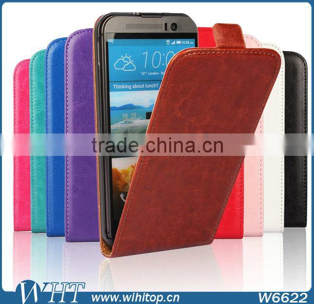 New Arrival Cell Phone Case Vertical Flip Cover for HTC One M9 Leather Case