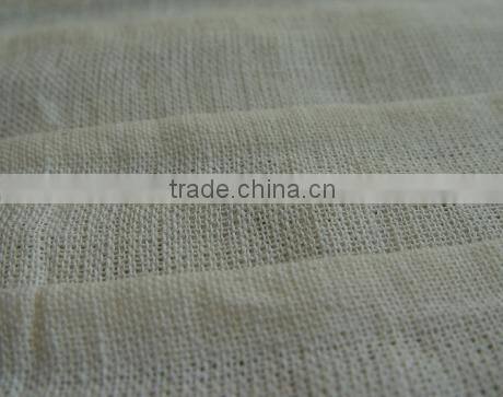 Corrugated linen cotton fabric White