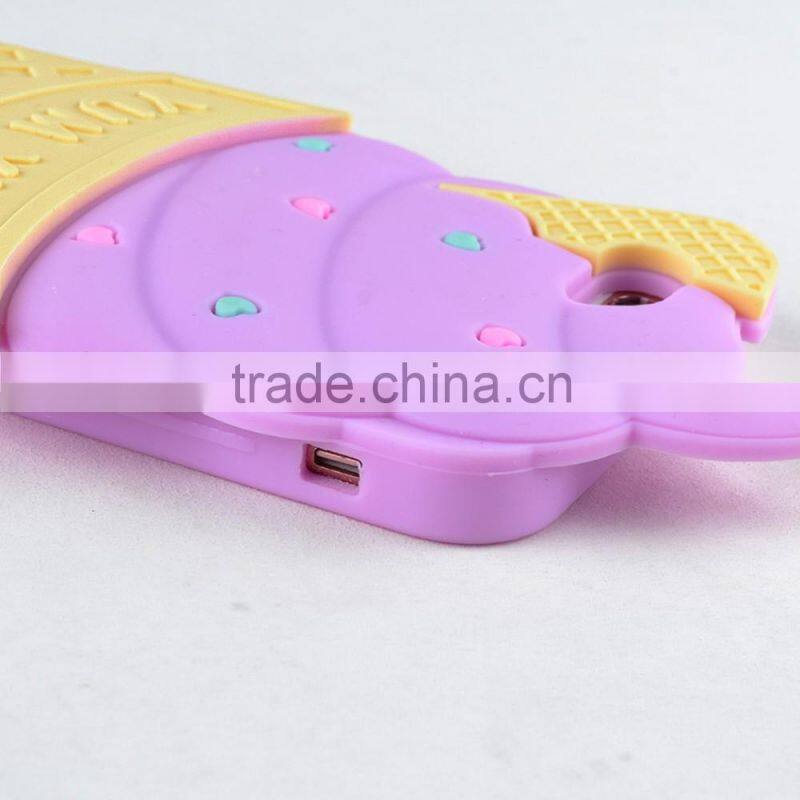 custom silicone ice cream type cell phone case for iphone 6