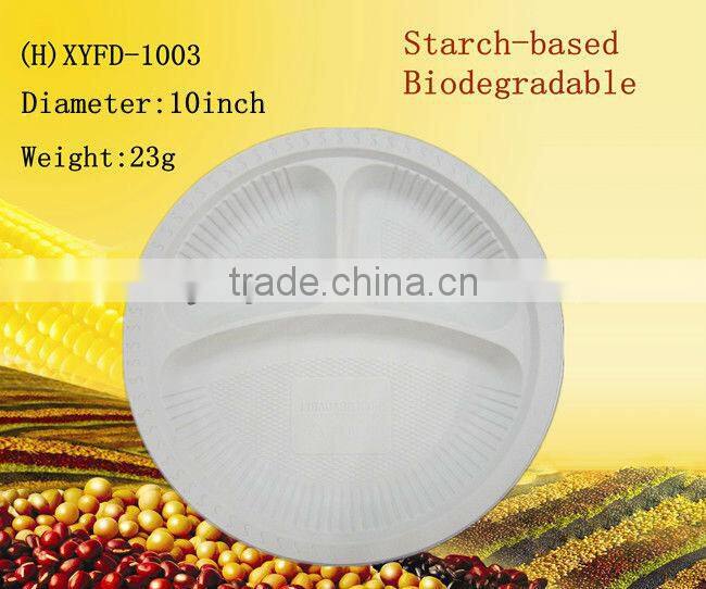 Biodegradable plastic plate with divider plastic plates & dishes