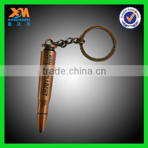Custom copper, zinc alloy, stainless steel, stainless iron bullet key chain