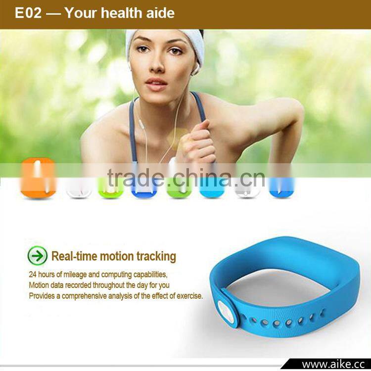 Smart Wrist Watch E02 Smartband Waterproof Bluetooth Fitness Tracker Health Bracelet Sports Wristband Gear Fit For Android IOS