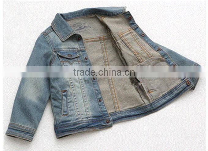 2016 baby boys new style cotton jerans warm jacket windproof