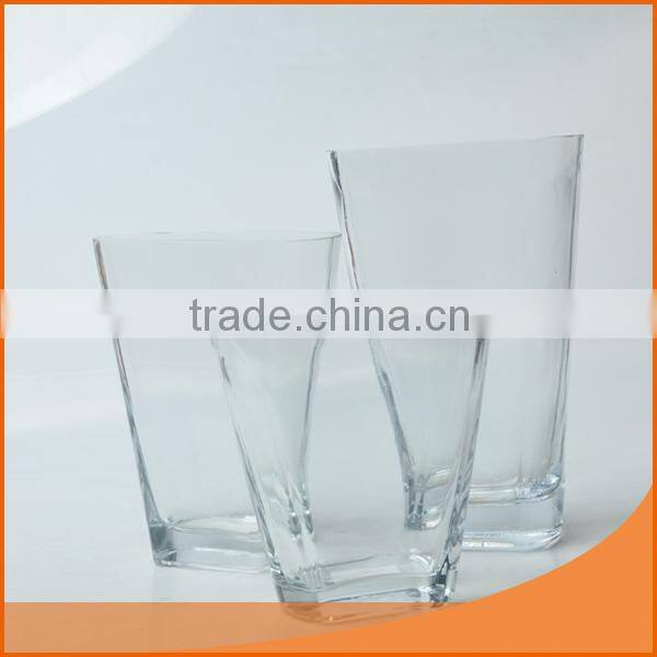 square purple glass vase for flower