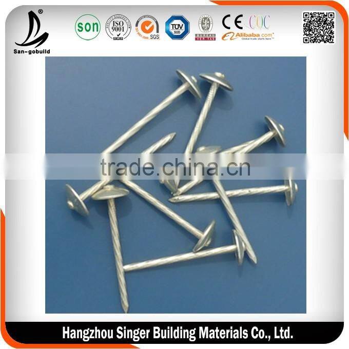 Umbrella head roofing nails, hot sale galvanized roofing nails