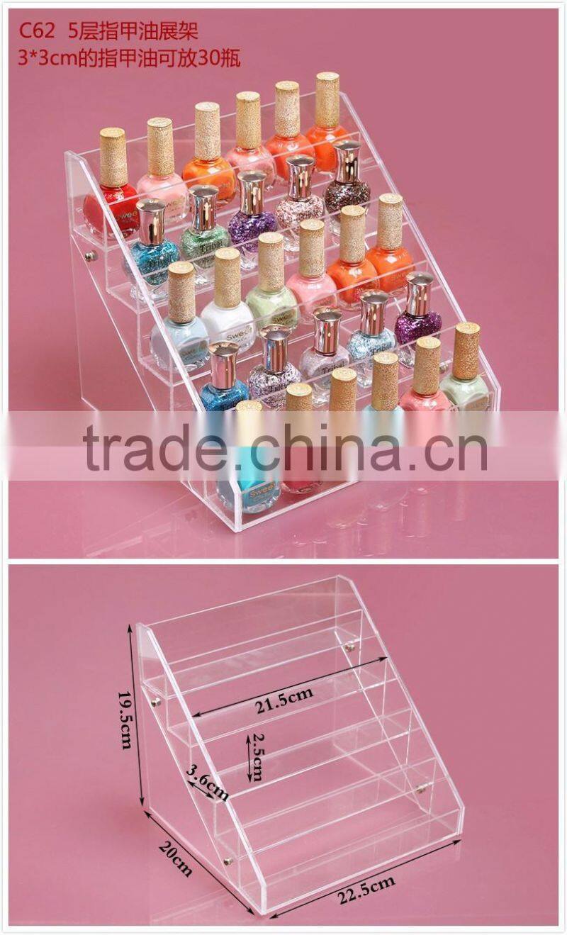 Acrylic Clear Nail Polish Storage Box Plastic Display Box for nail polish
