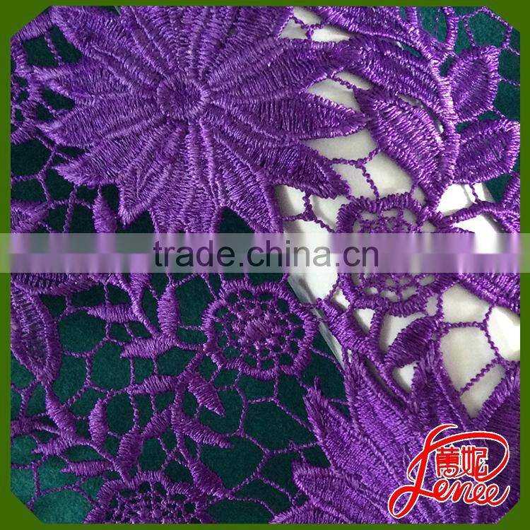 Elegant Color Floral Chemical Embroidery Fabric For Evening Dress