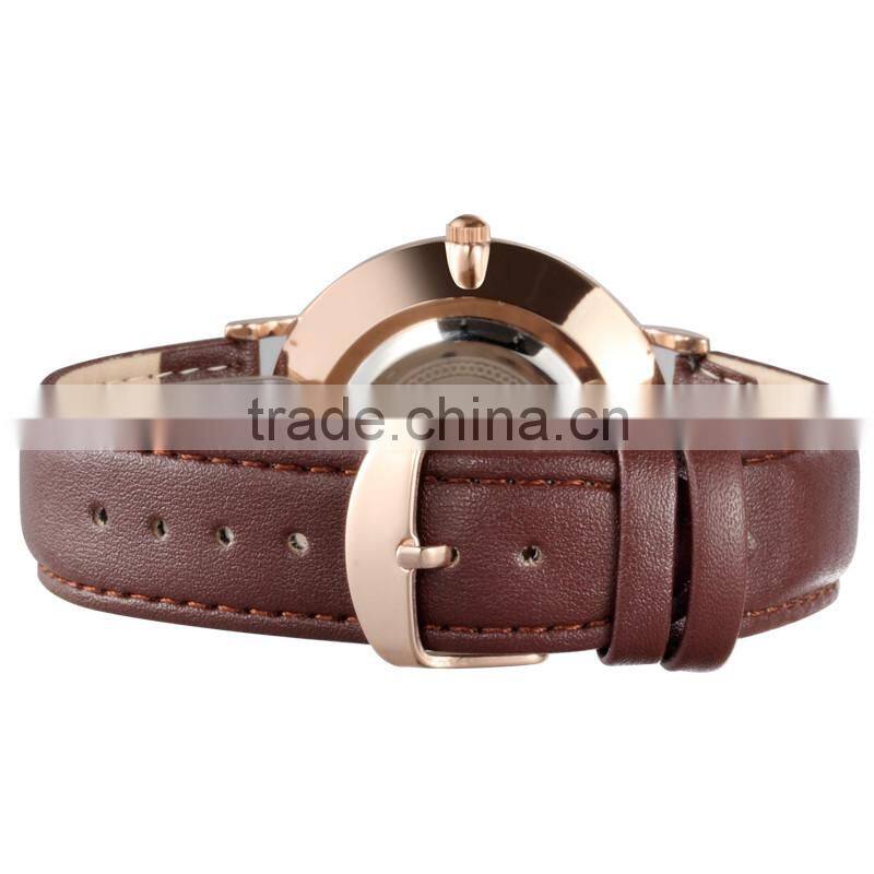 SKONE 9451 Vogue rose gold men watch manufacturer leather watch men 2016