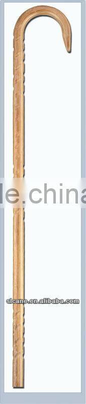 WOODEN WALKING STICK WITH CARVED