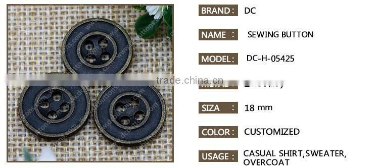 Logo Customized 4 Hole Metal Button for Coat