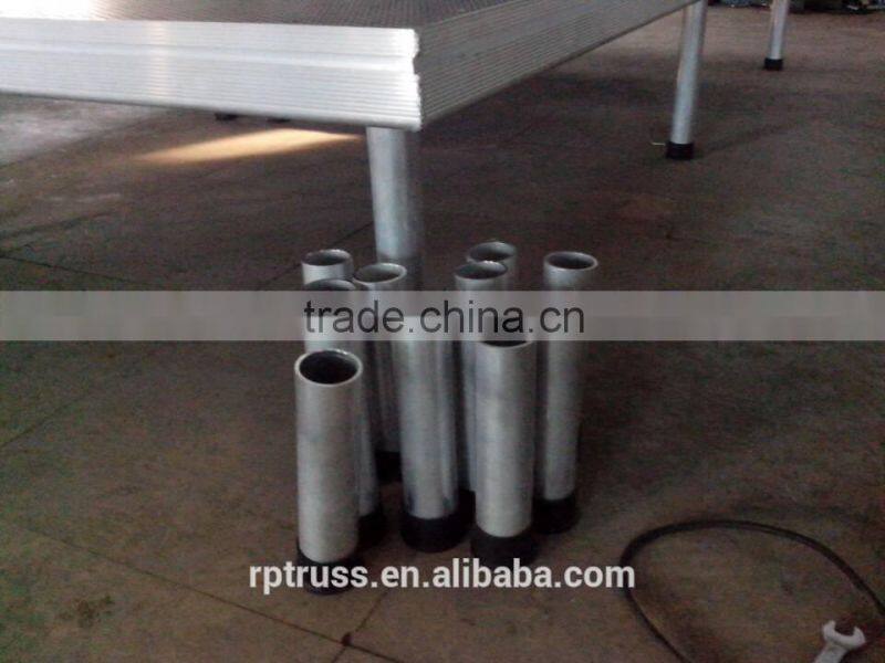 Hot selling RP aluminum plywood portable stage with adjustable legs