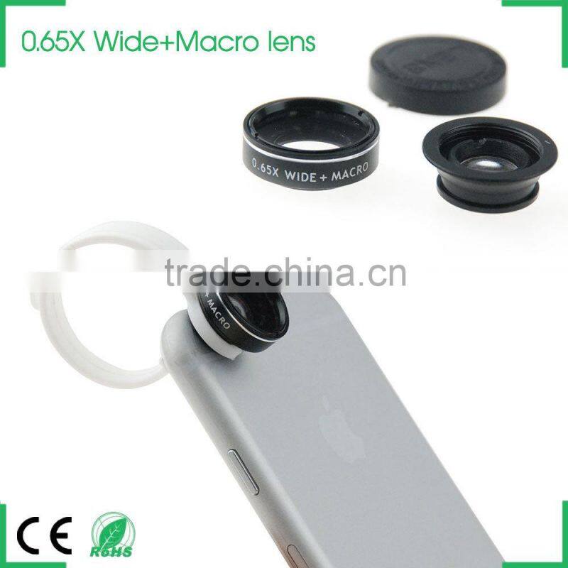 circular clip optical 10x macro lens camera 0.65x super wide angle lens mini portable phone dslr lens