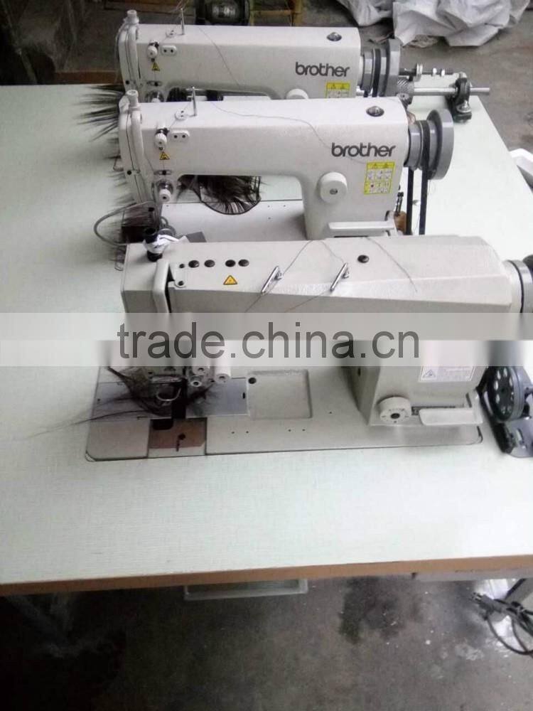 triple head hair weft sewing machine for making hair weft