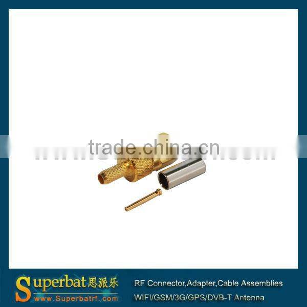 RF Connector, 50 Ohm Straight Crimp Plug SMC Connector for RG-316, RG-188, RG-174