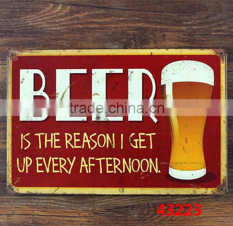 Vintage decorative Tin beer signs