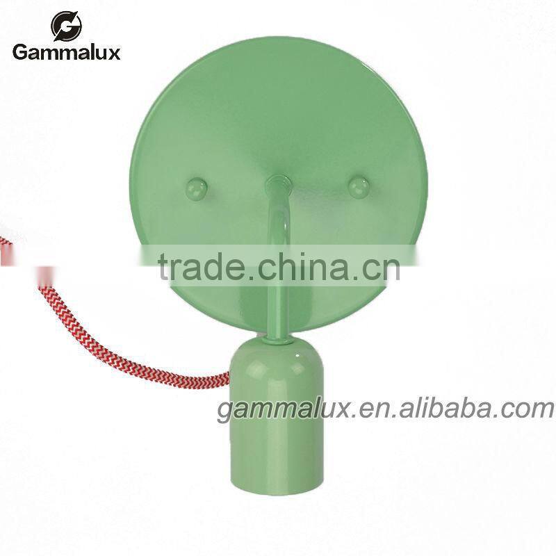 New Design Wall Lamp, Green Wall Light with Braided Wire Power Cord