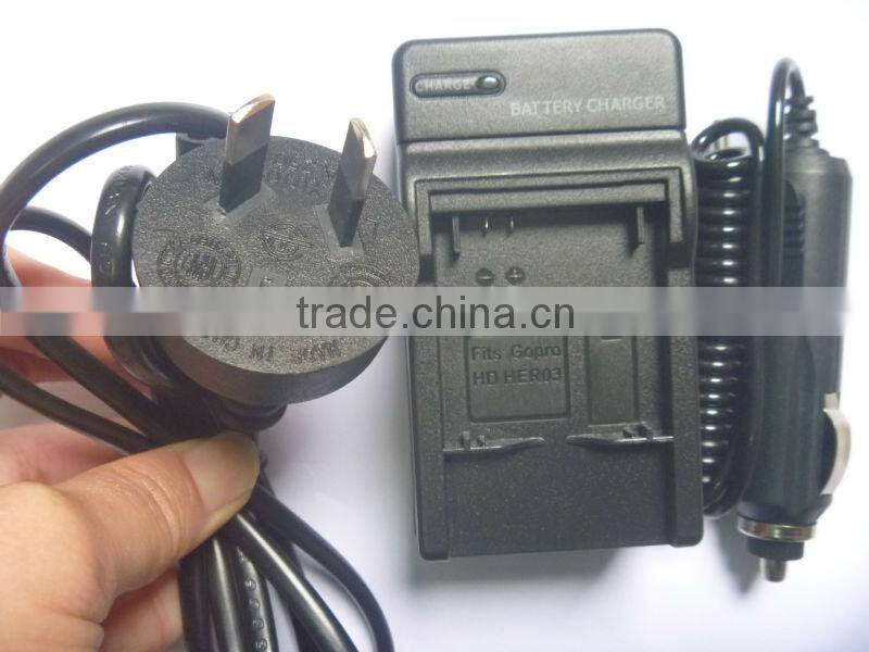 Digital camera charger with AU plug for Gopro hero 3 battery