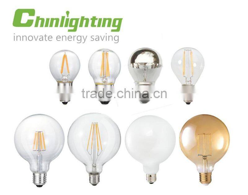 High lumen decorative light bulbs G125 globe 2w led filament bulb
