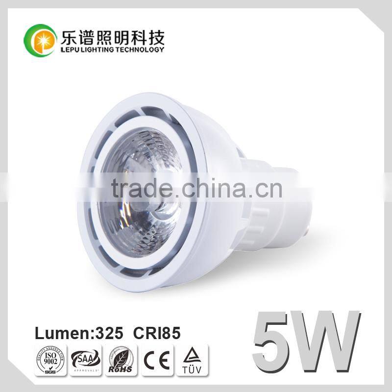 New Design Hot Sale CE RoHS CRI 85Ra CCT Options UNIQUE Lamp Bulb Sharp COB GU10 Reactor 5W LED Spotlight LED Dimmable
