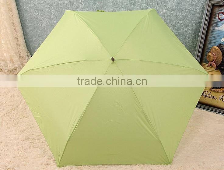 UPF 50+ super anti-UV 5-fold flat pocket shining fabric umbrella