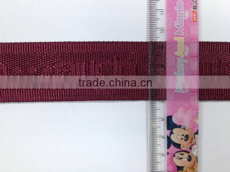 2014 new solid color wine red non-elastic nylon webbing belt