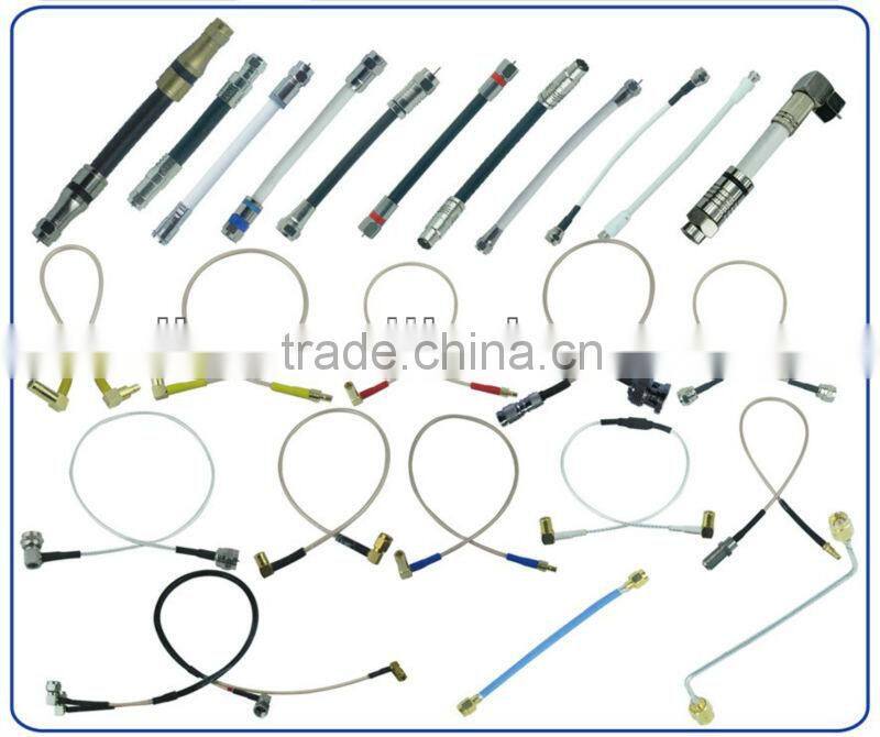 RF Coaxial Cable Connector Assembly with BNC, SMA, SMB, MCX and MMCX Plug