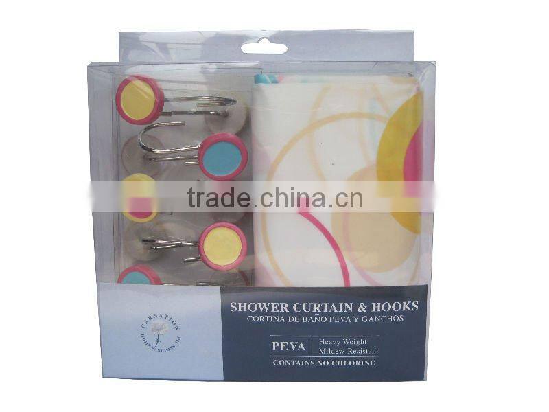Design PEVA shower curtain set
