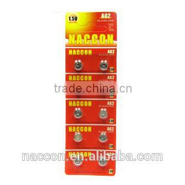 AG2 1.5v 26mAh Alkaline button cell battery