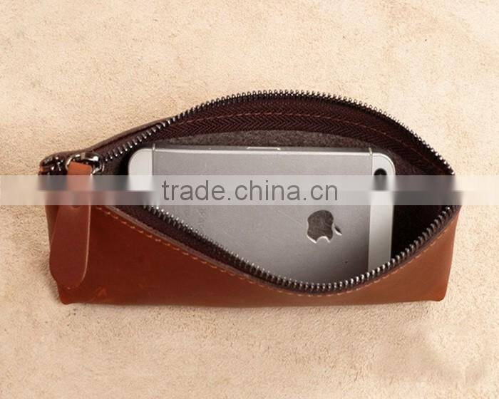 Leather Pencil Pouch Vintage Style Soft Pen Pencil Case for Student Professionals and Artists Gifts Multiple Purpose