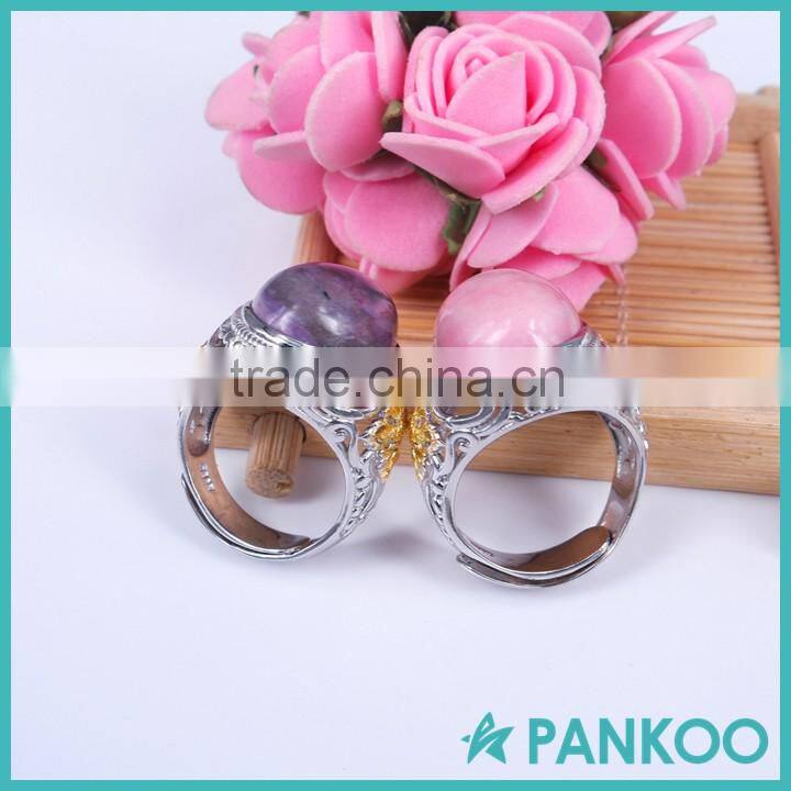 Facory direct sale 15*20mm 925 sterling silver natural stone ring jewelry