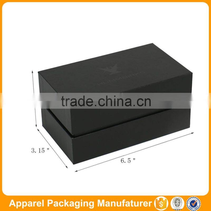 Black paper packaging with logo UV neck tie box