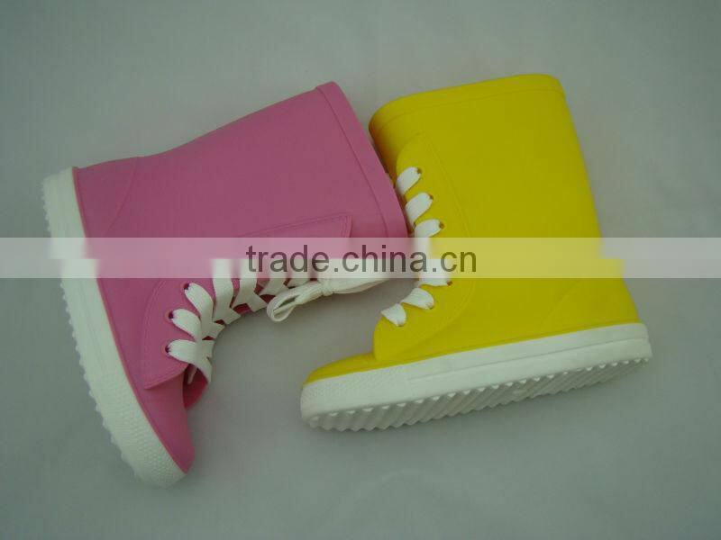 Kid Shoeslace PVC Rain Boot
