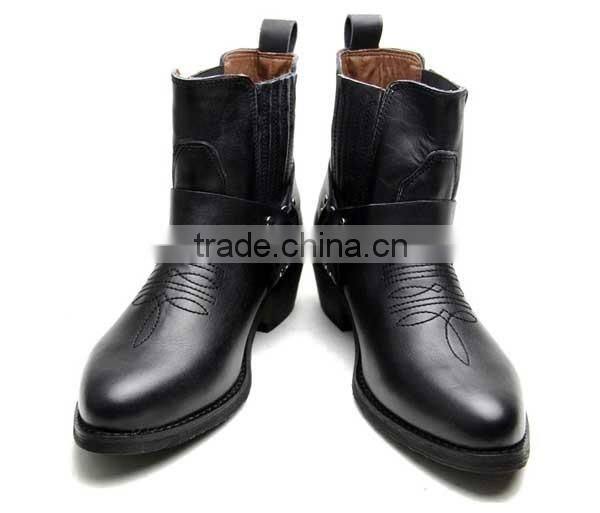 Cowhide leather fashion men and women western ankle boots botas factory