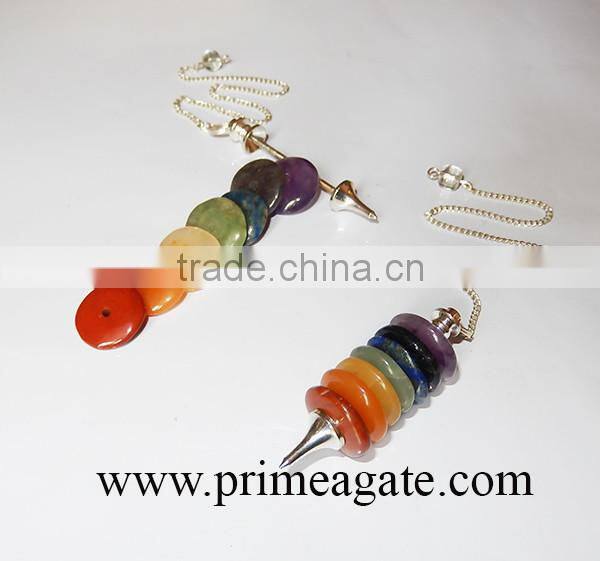 Chakra Stones Disc Pendulum | 7 Chakra Pendulum for sale | chakra Healing Pendulum
