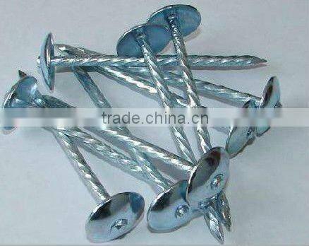 9gauge galvanized twist shank umbrella head roofing nail