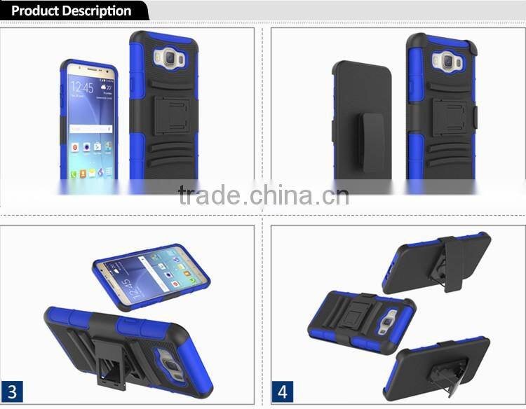 2016 New Outdoor Heavy Duty 3 in 1 Belt Clip Cell Phone Case For SamSung Galaxy J7 (2016) J710 PC Silicone Armor Kickstand Cover