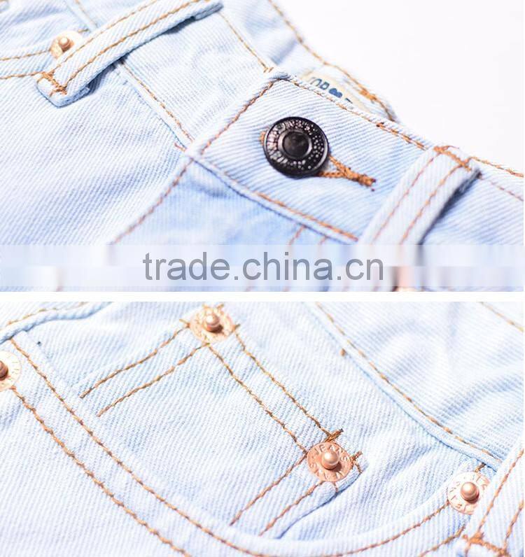 2016 Summer Fashion Women Sexy Mini High Waisted Denim Shorts Ladies Stylish Integral Tight Distressed Jeans Hot Pants