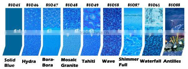 PVC Shimmer Full Patterned Pool liner Semi-fished by rolls